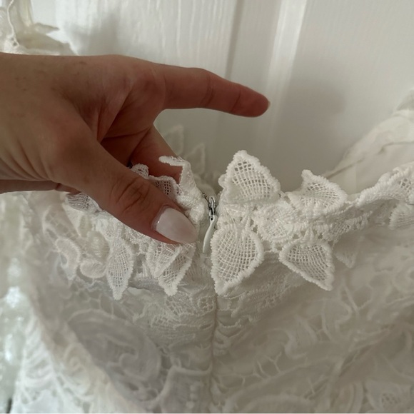 Fashion Nova Lace Off-Shoulder Romper - Picture 7 of 8